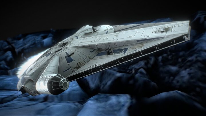 Landos Millenium Falcon - Lowpoly Photobash V1.1 3D Model