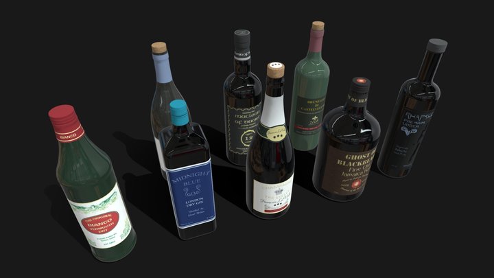 alcoholic set 3D Model