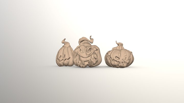 Halloween Pumpkins stylized cartoon horror 3D Model