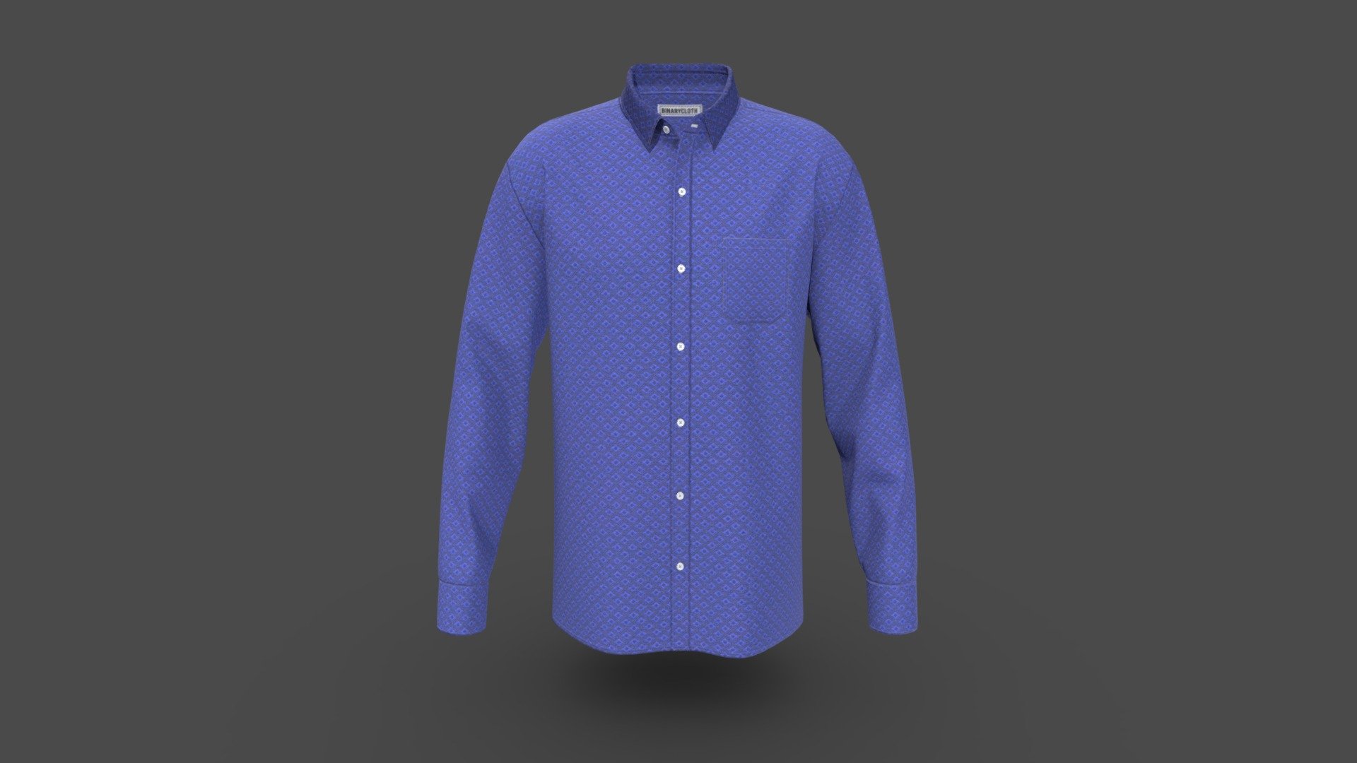 Men Long Sleeve Jacquard Shirt — Sketchfab embed 3D viewer