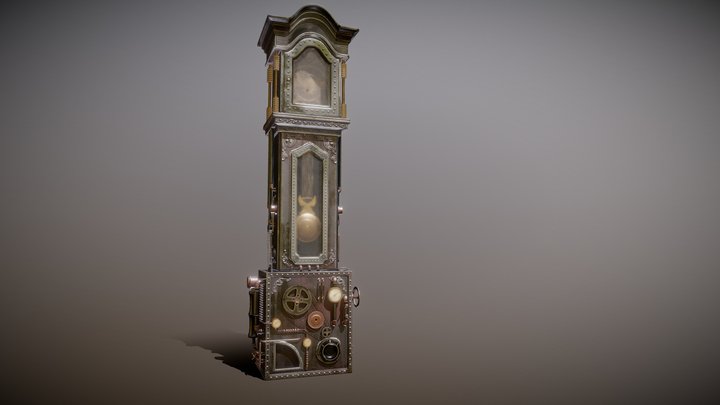 Steampunk Clock 3D Model