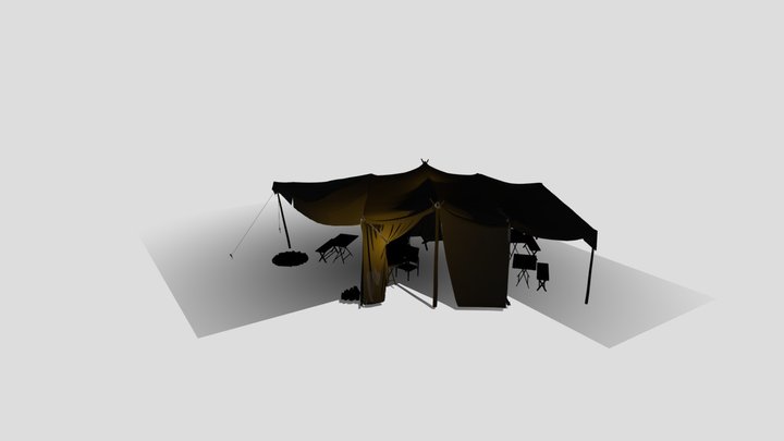 Traveler Tent with props 3D Model