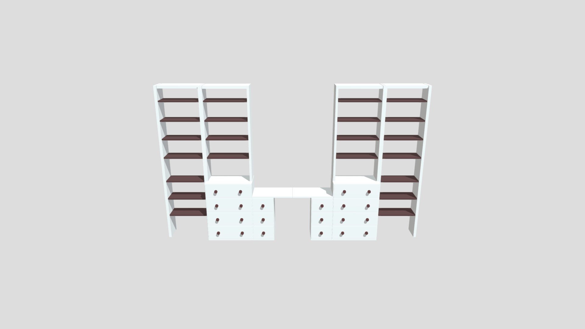 Built-in Wood Bookshelves