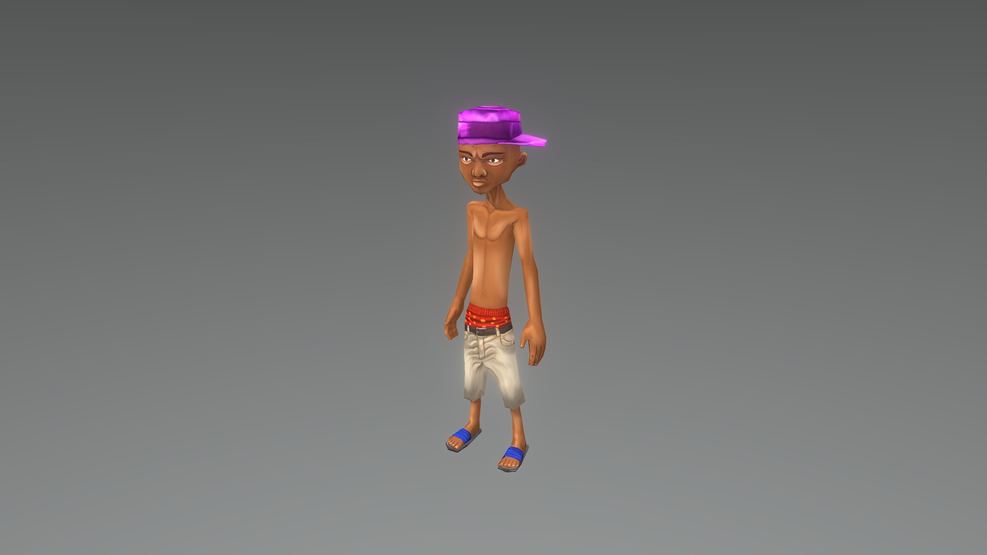 3D model ASSALTANTE-1 - This is a 3D model of the ASSALTANTE-1. The 3D model is about a toy figurine of a boy wearing a hat and a pink shirt.