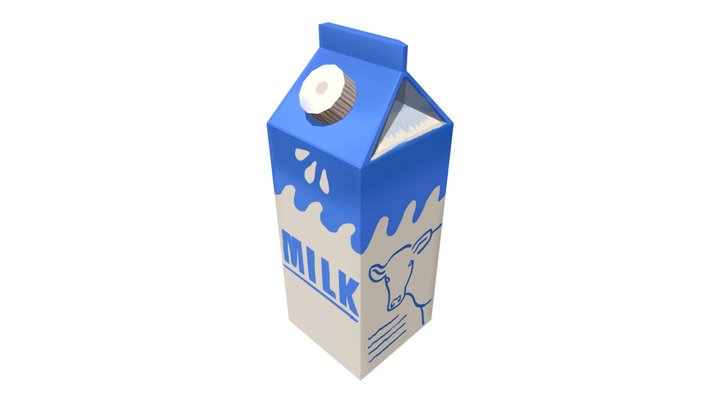 Lowpoly Milk 3D Model