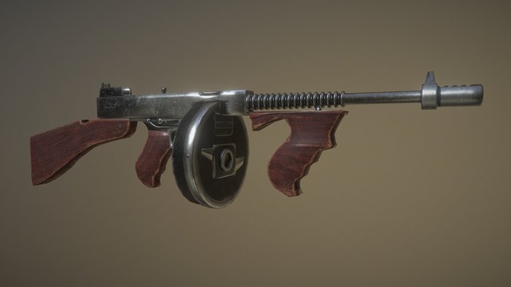 Thompson submachine gun 3D Model