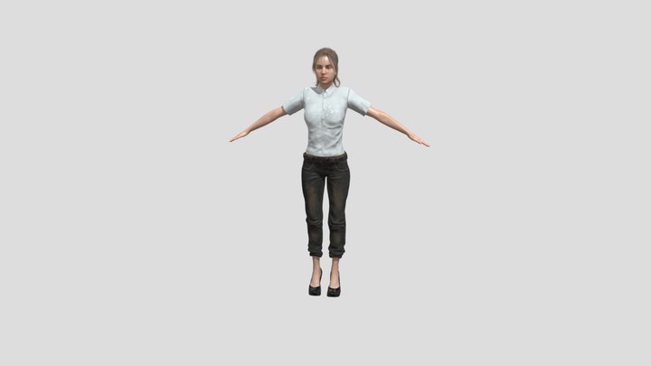 Walking lady 3D Model
