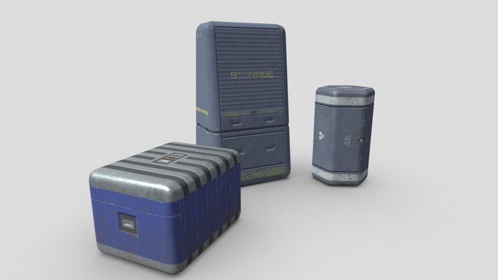Lockers And Crates 3D Model
