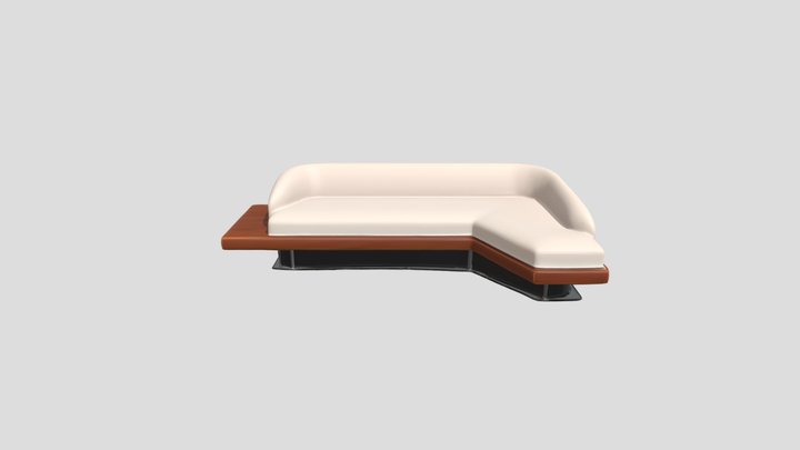 modern L-shaped sofa 3D Model