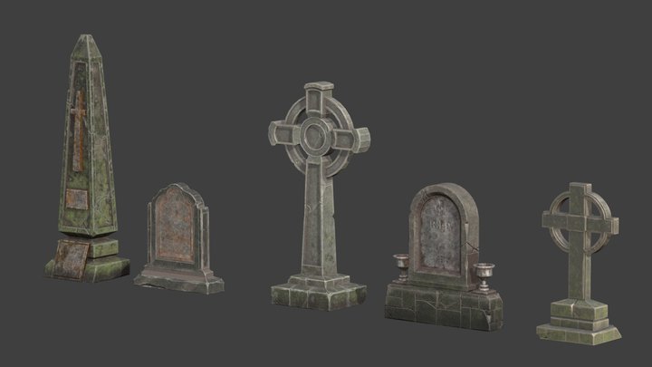 gravestone pack 3D Model