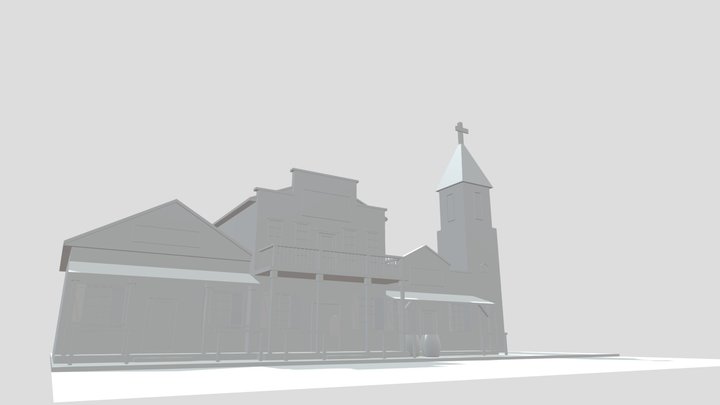 Wild West Village BLOCKING 3D Model