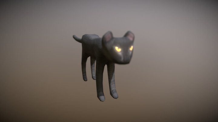 Cat Low Poly Rigged Animated Textured 3D Model