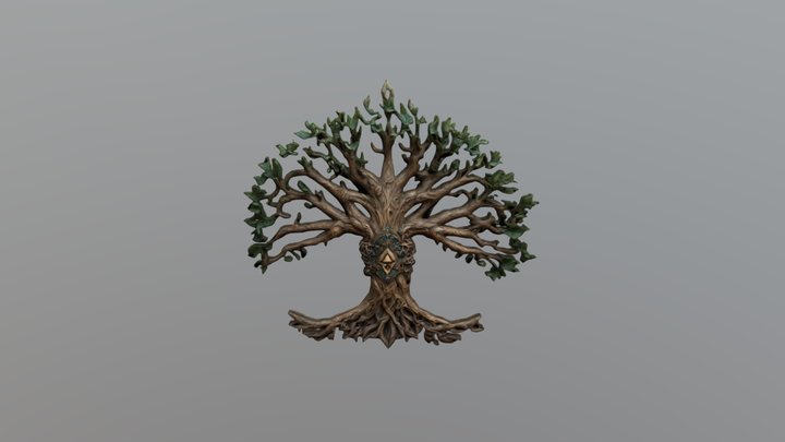 intricate ornate yggdrasil wall art 3D Model