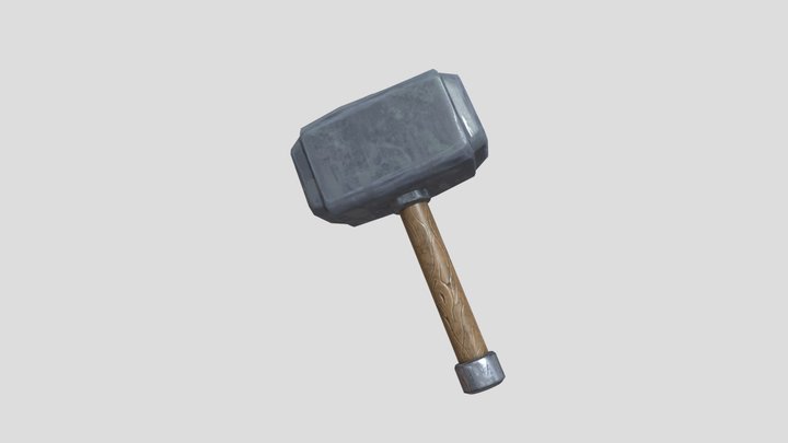 Stylized Hammer Low Poly 3D Model