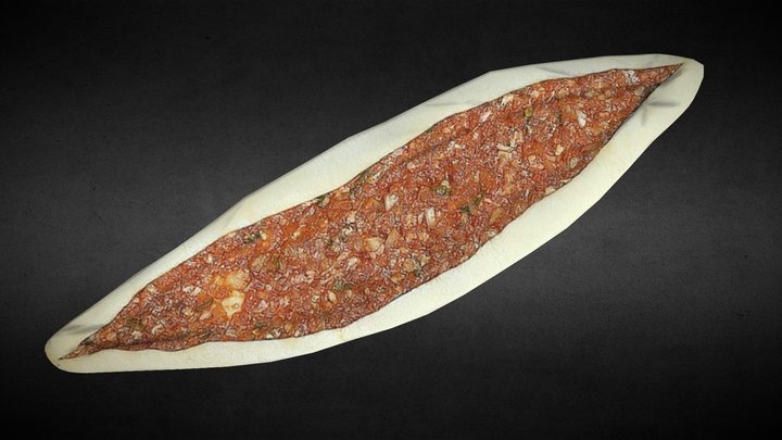 Çiğ Pide/Raw Pide Turkish pizza (Kıymalı çiğ) 3D Model
