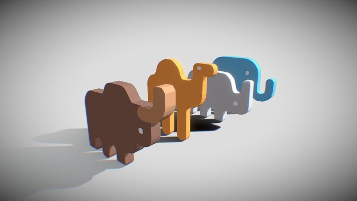 Meadow Grazers : A Model Simple Flat Herbivore 3D Model