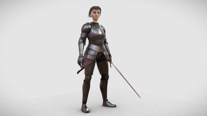 Medieval Female Knight 3D Model