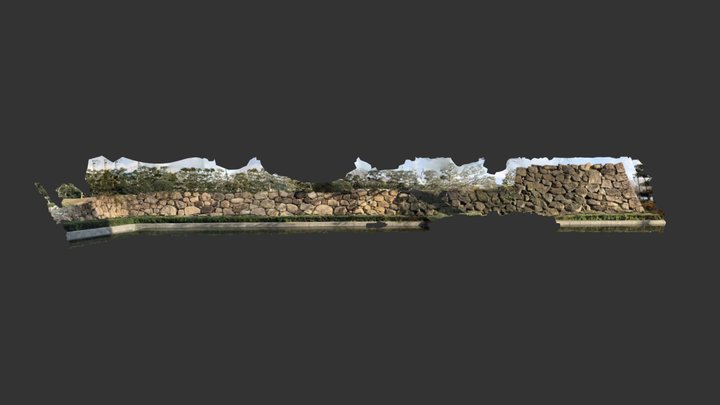 岡山城二ノ丸の外下馬門櫓石垣その2 3D Model
