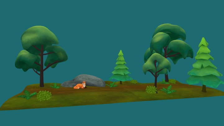 Sleepy Fox Runs 3D Model