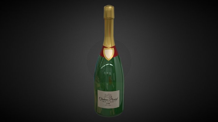 Party Champagne Bottle 3D Model