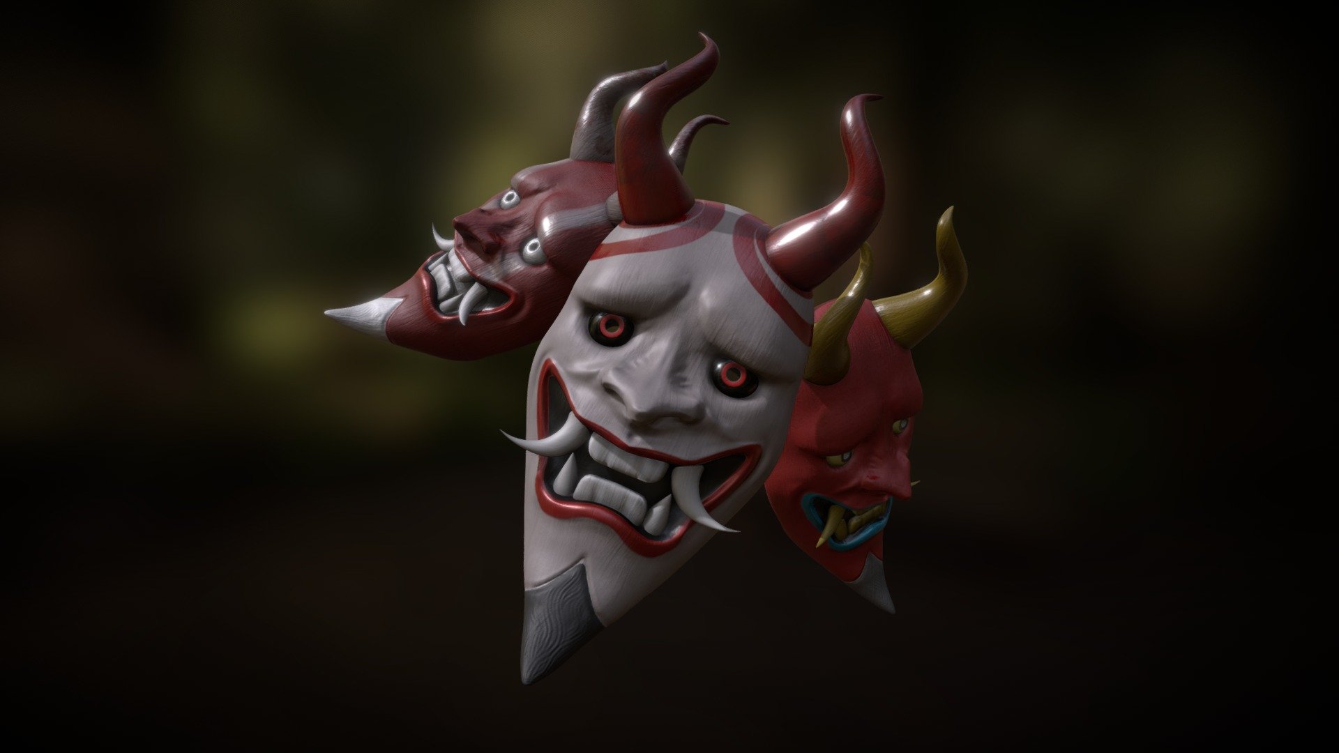 Three Hannya Masks