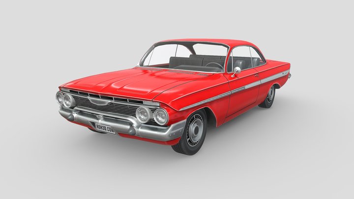 Low Poly Car - Chevrolet Impala 1961 3D Model