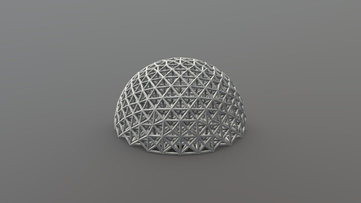Low Res Lattice in Quarter Sphere 3D Model