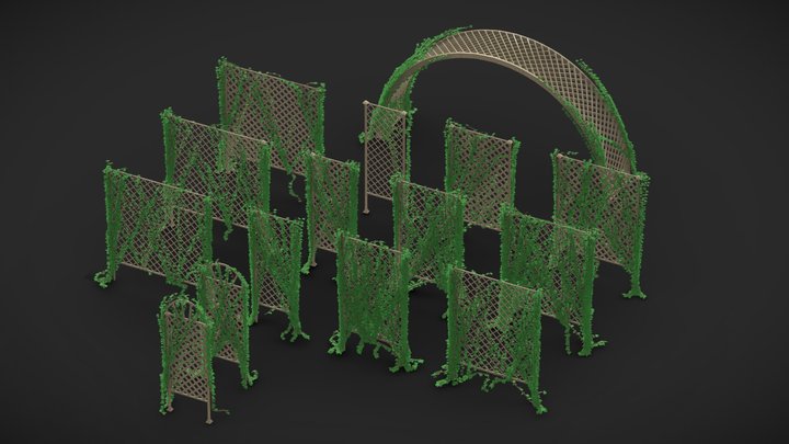 Garden Lattice Pack - Ivy 3D Model