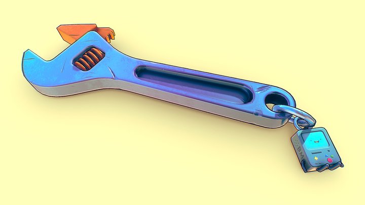 Cartoon Wrench 3D Model