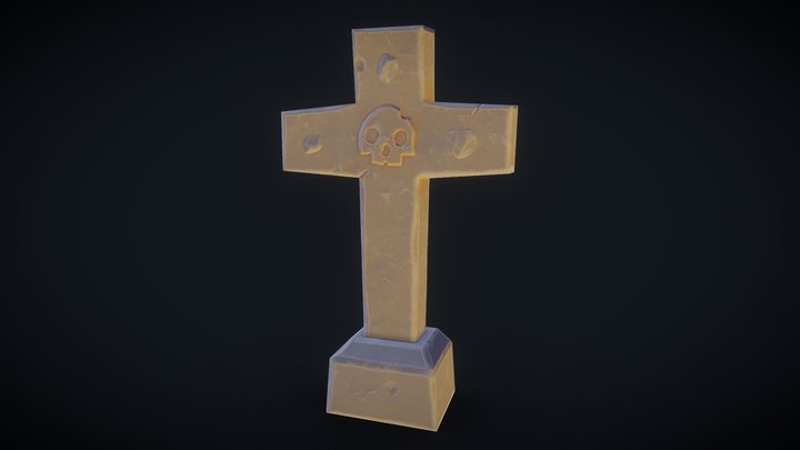 Gravestone Cross 3D Model