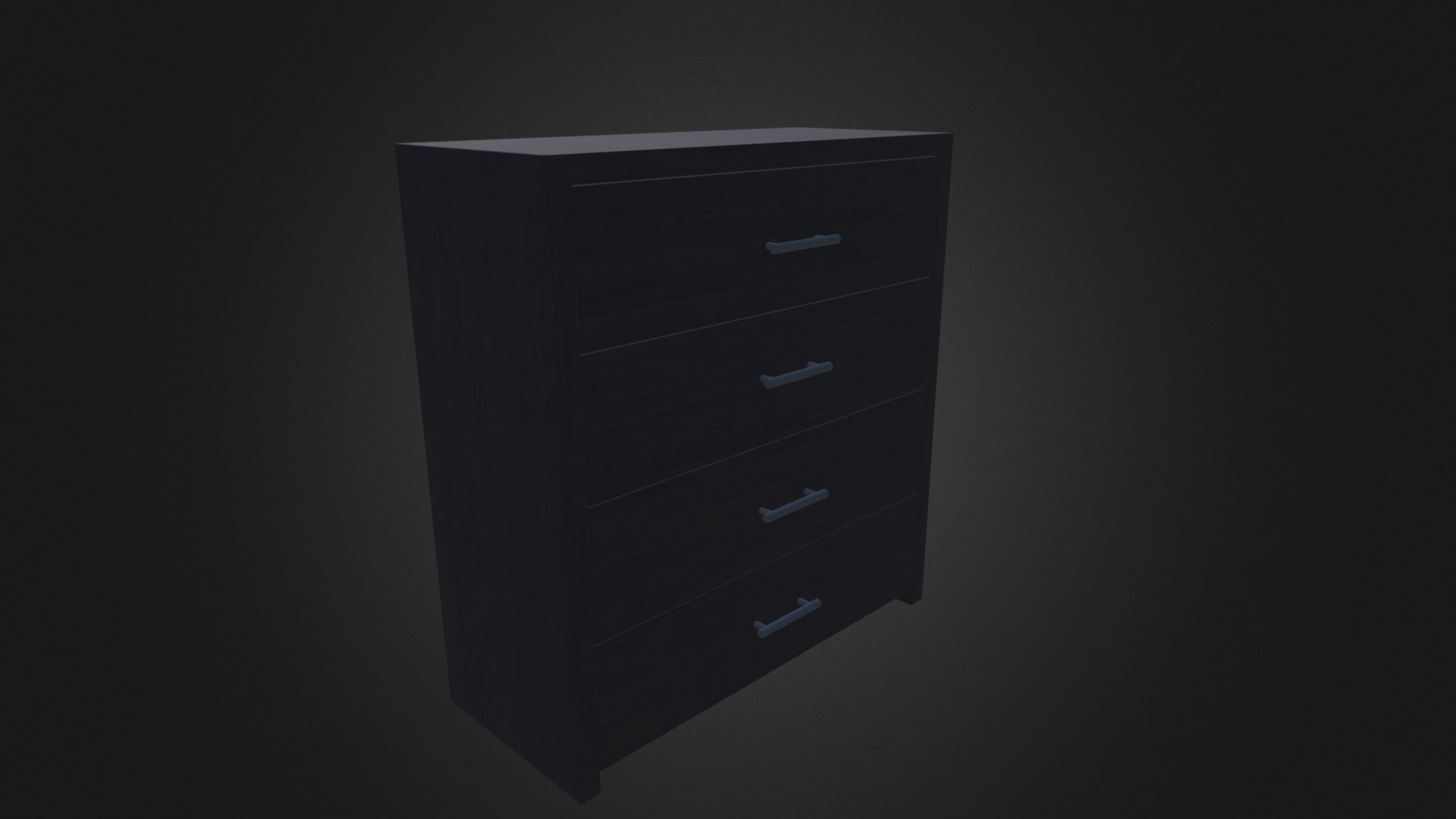 3D model Black Wood Cabinet with Drawers - This is a 3D model of the Black Wood Cabinet with Drawers. The 3D model is about a black file cabinet.