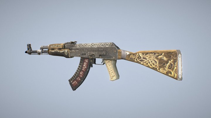 AK47 CS:GO Skin — "AK47 Jormungandr" 3D Model