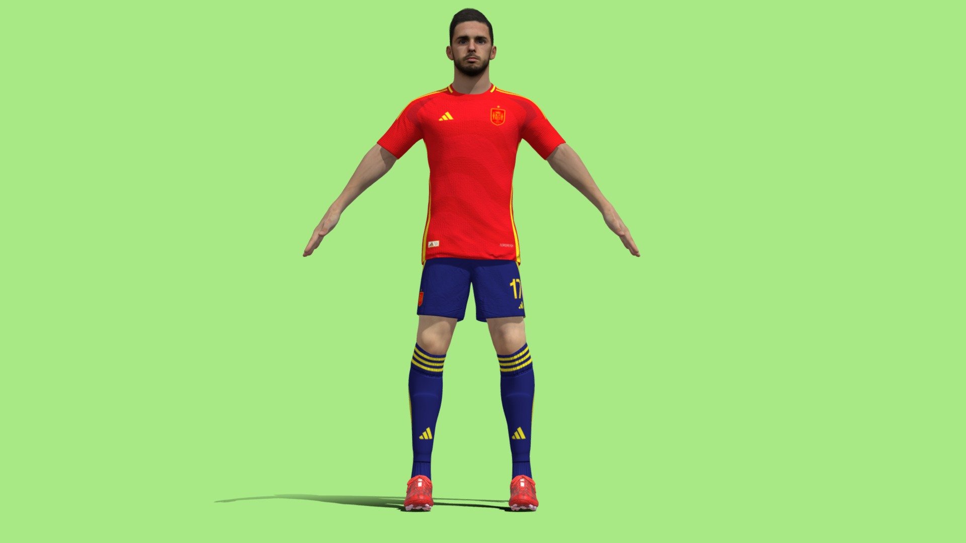 T-Pose Rigged Pablo Sarabia Spain Euro 2024 - 3D model by 3dpassion.net ...