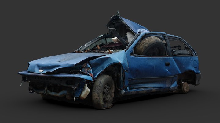 Destroyed Car 07 (Raw Scan) 3D Model