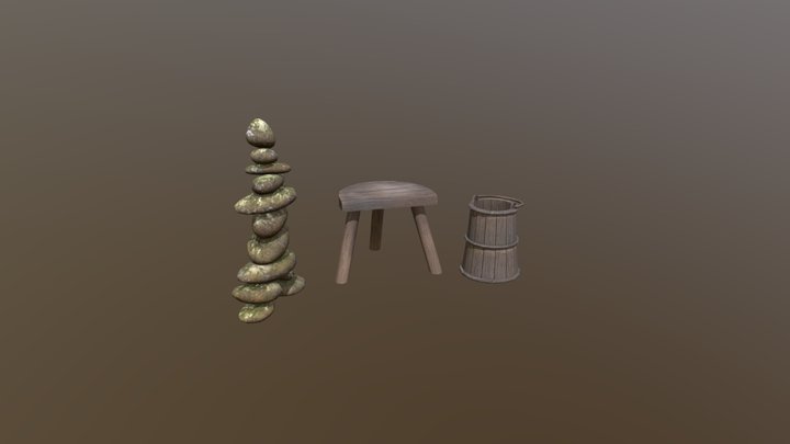 Forest Loner - 3 Simple Props 3D Model