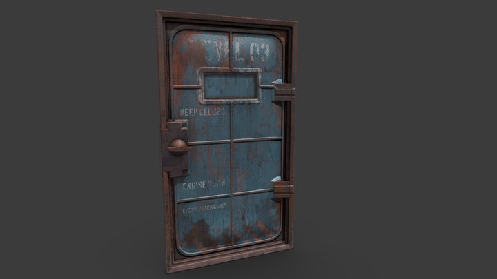 Rust Armored Door Skin 3D Model