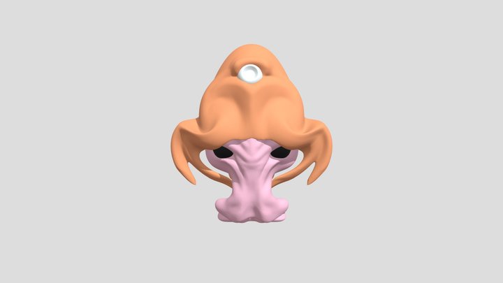 Alien with octopus helmet (coloured) 3D Model