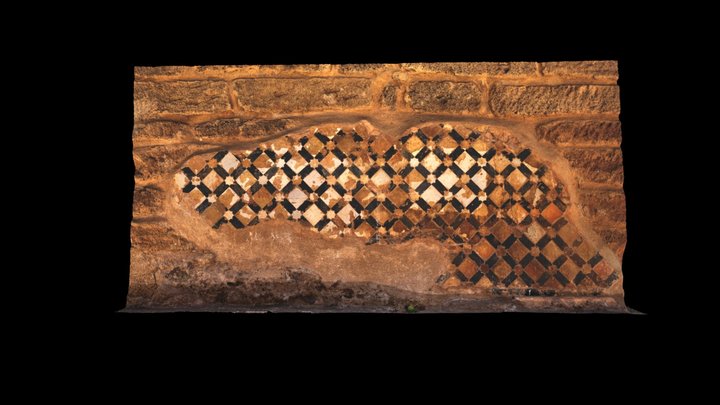 Detail Mur Mosaïque 3D Model