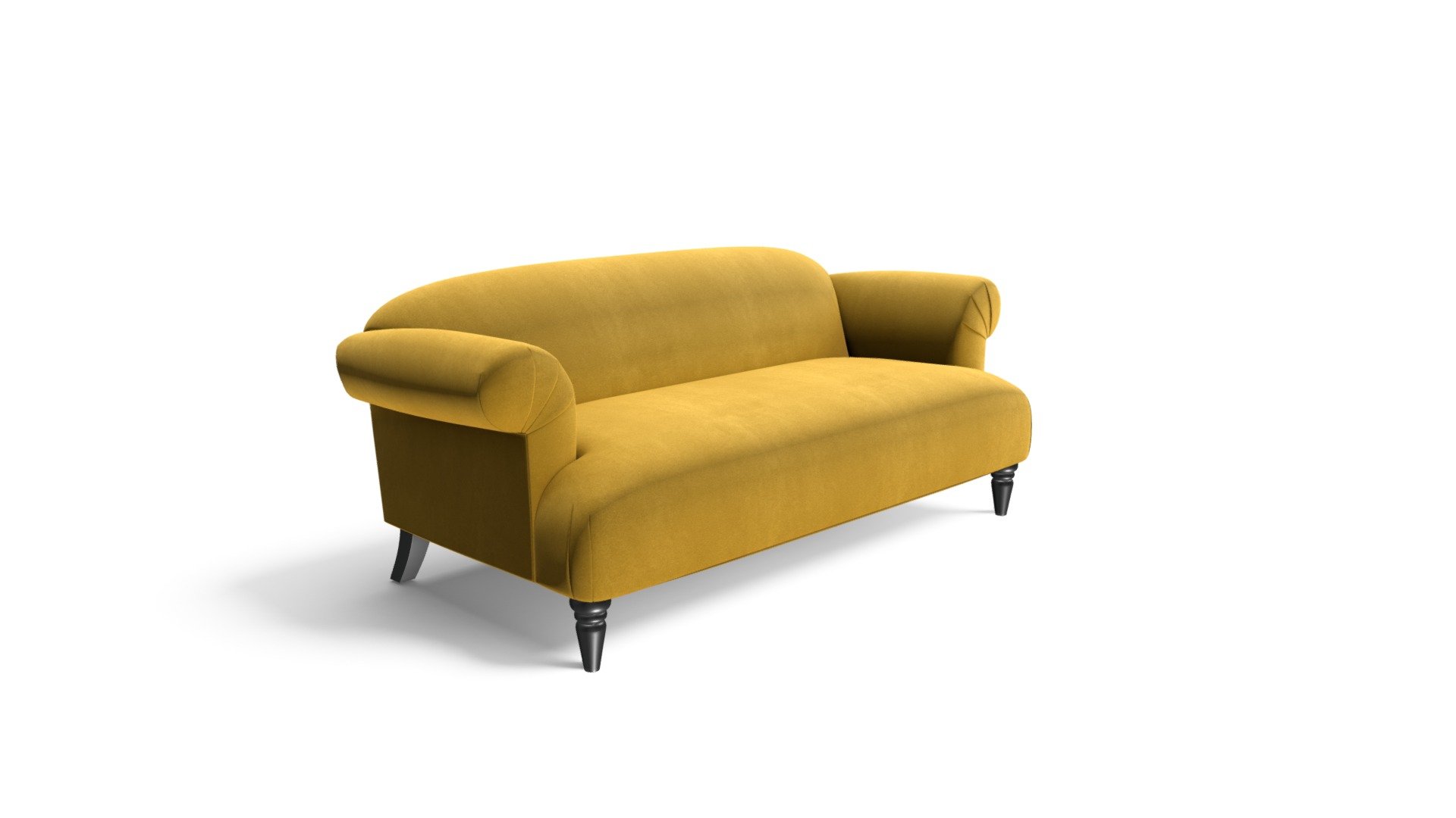Claudia 3 Seater Sofa, Antique Gold Velvet