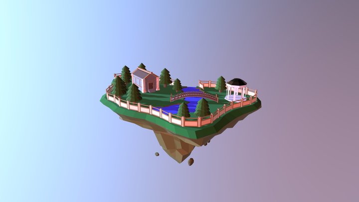 Floating Island Diorama 3D Model