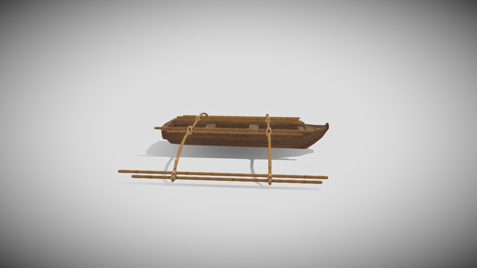 3D model 3D Boat - This is a 3D model of the 3D Boat. The 3D model is about a wooden object with a handle.