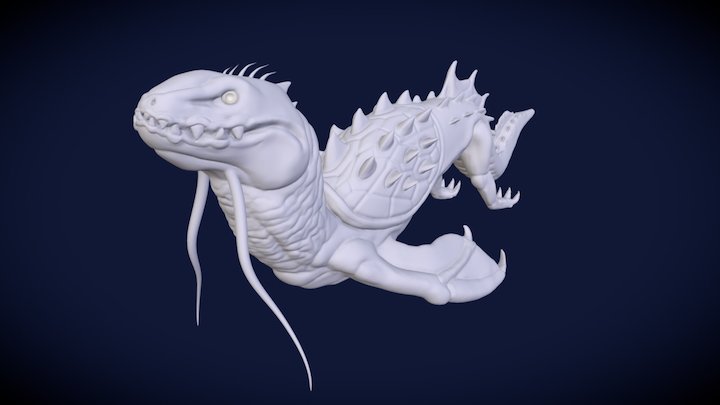 Underwater Lizard 3D Model