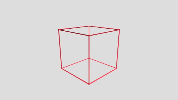 3D Geometry - Cube Edges 3D Model