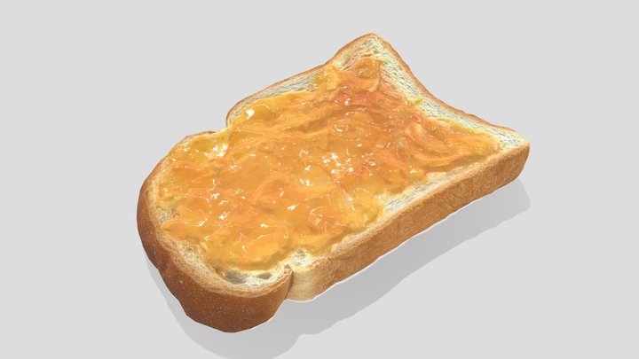 Marmalade jam toast 3D Model