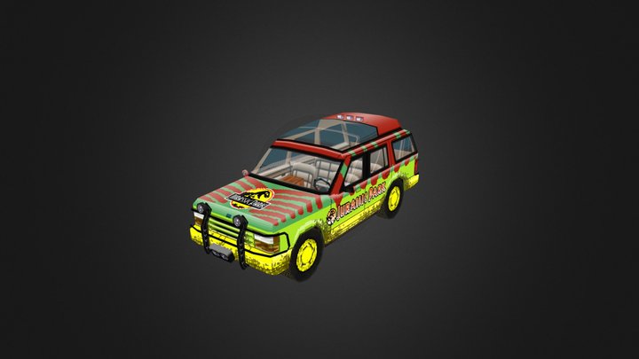 Jurassic Park Ford Explorer - Super Lowpoly 3D Model