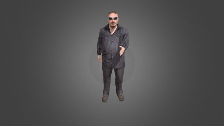 Big-man Shaking Hands 3D Model