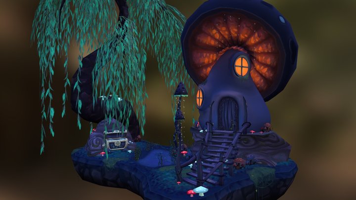 Mushroom House 3D Model