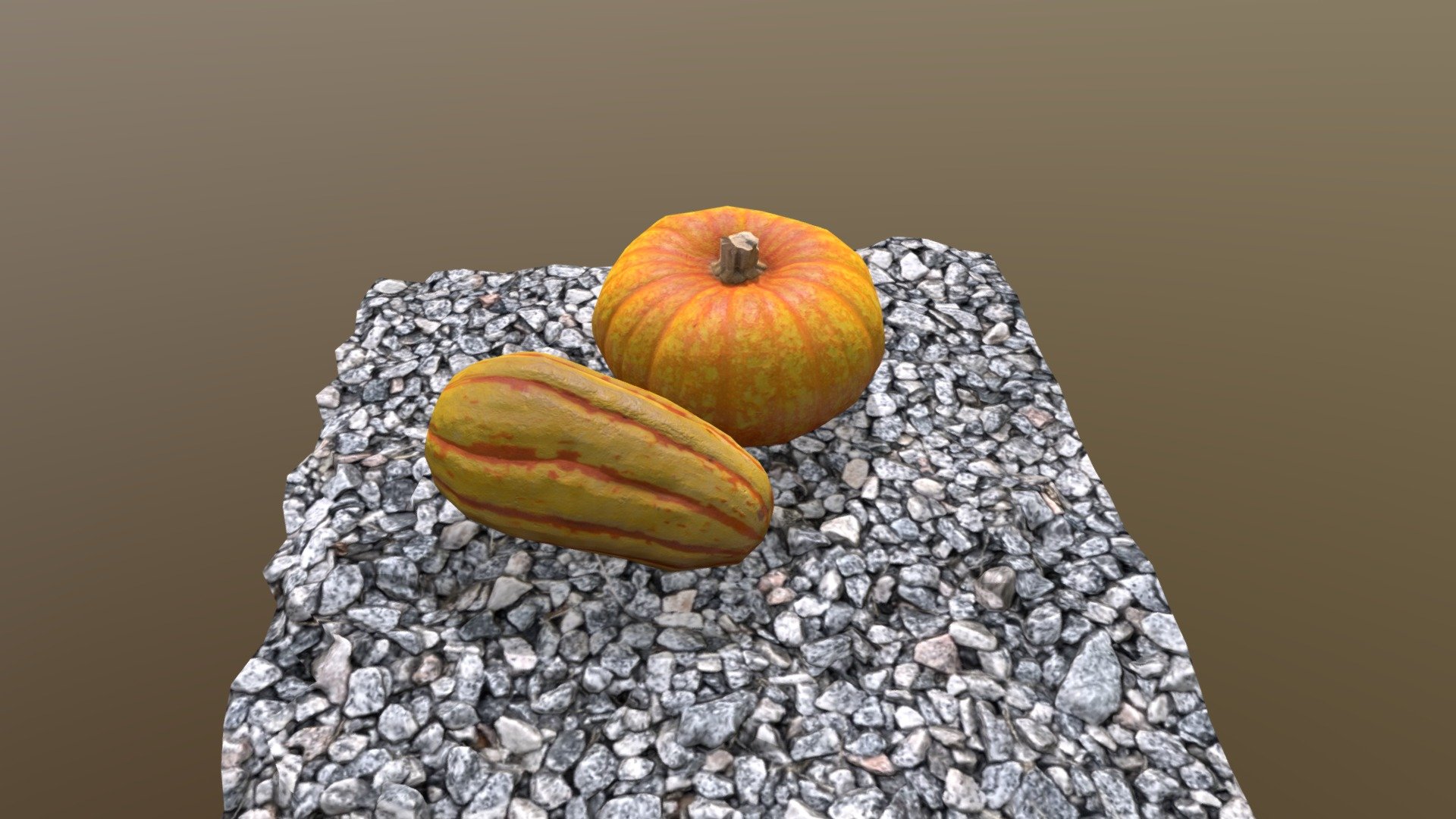 Pumpkin and rocks