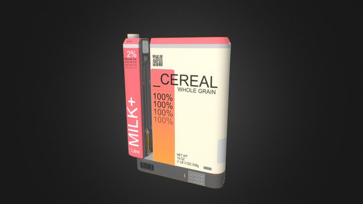 Futuristic Cereal Box 3D Model