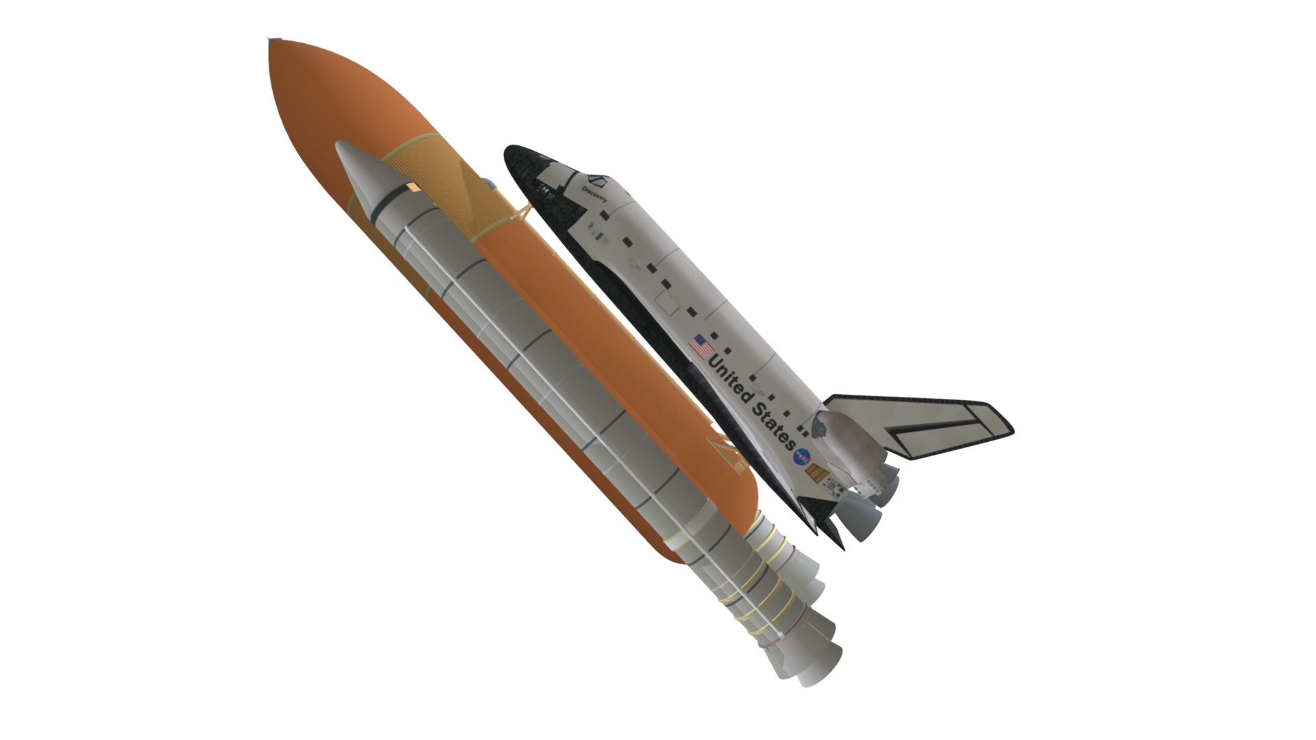3D model Discovery Space Shuttle - This is a 3D model of the Discovery Space Shuttle. The 3D model is about a rocket in the sky.